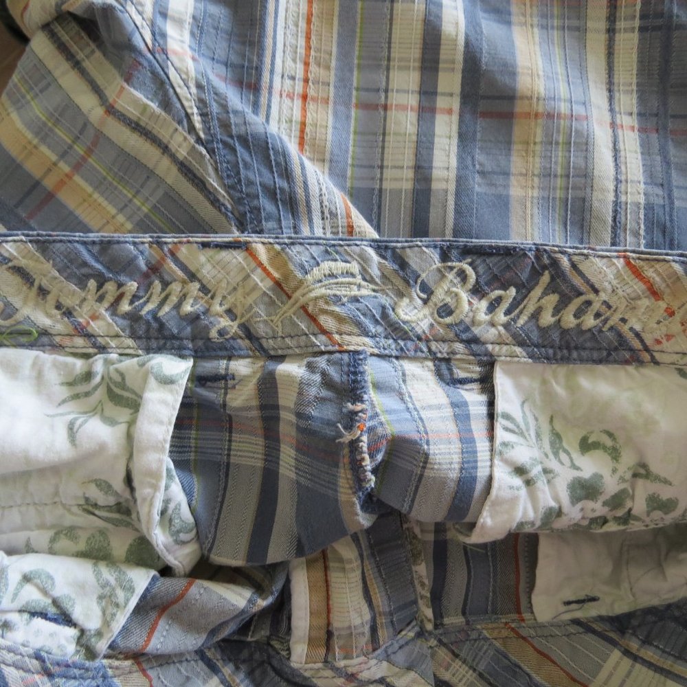 Tommy Bahama Blue and Orange Plaid Men Shorts - Picture 6 of 8